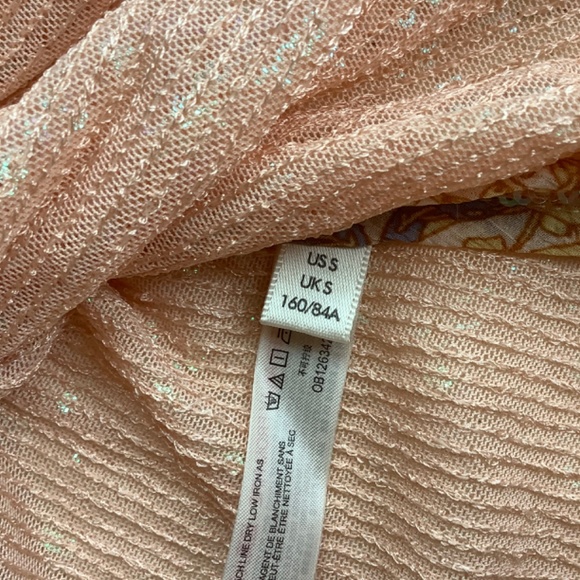 NWT NEW Intimately FREE People light pink rose sequin wrap robe jacket Small - Picture 12 of 13